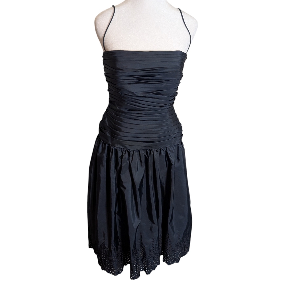 Vintage 1980’s Morton Myles‎ For The Warrens Black Spaghetti Straps Dress 8 USA